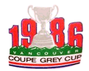 grey cup 1986 primary logo iron on transfers